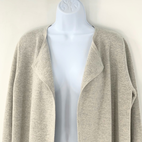J Crew Women Sweater Long Cardigan Open Front Collarless Grey Sz S - Picture 2 of 8